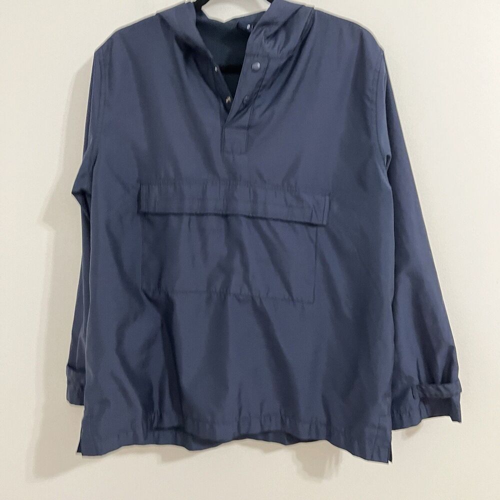 Gap Pull Over Jacket Size M Navy Blue Hooded Windbreaker Lightweight Streetwear